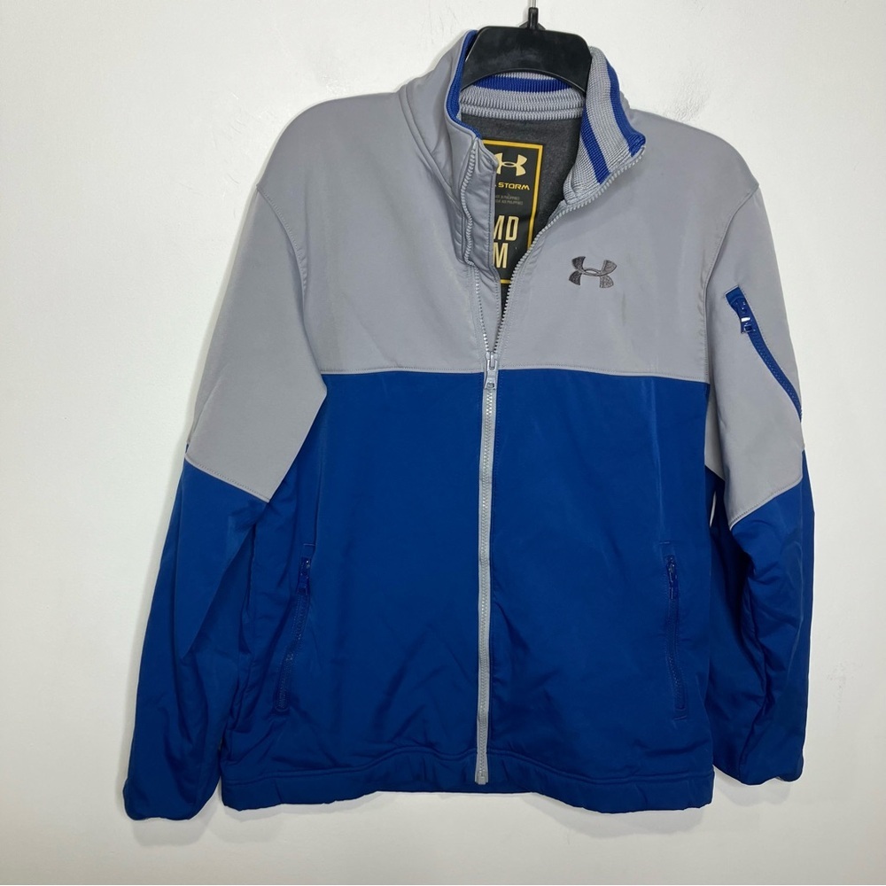 Under Armour Storm full zip jacket gray blue men’s size medium casual athleisure